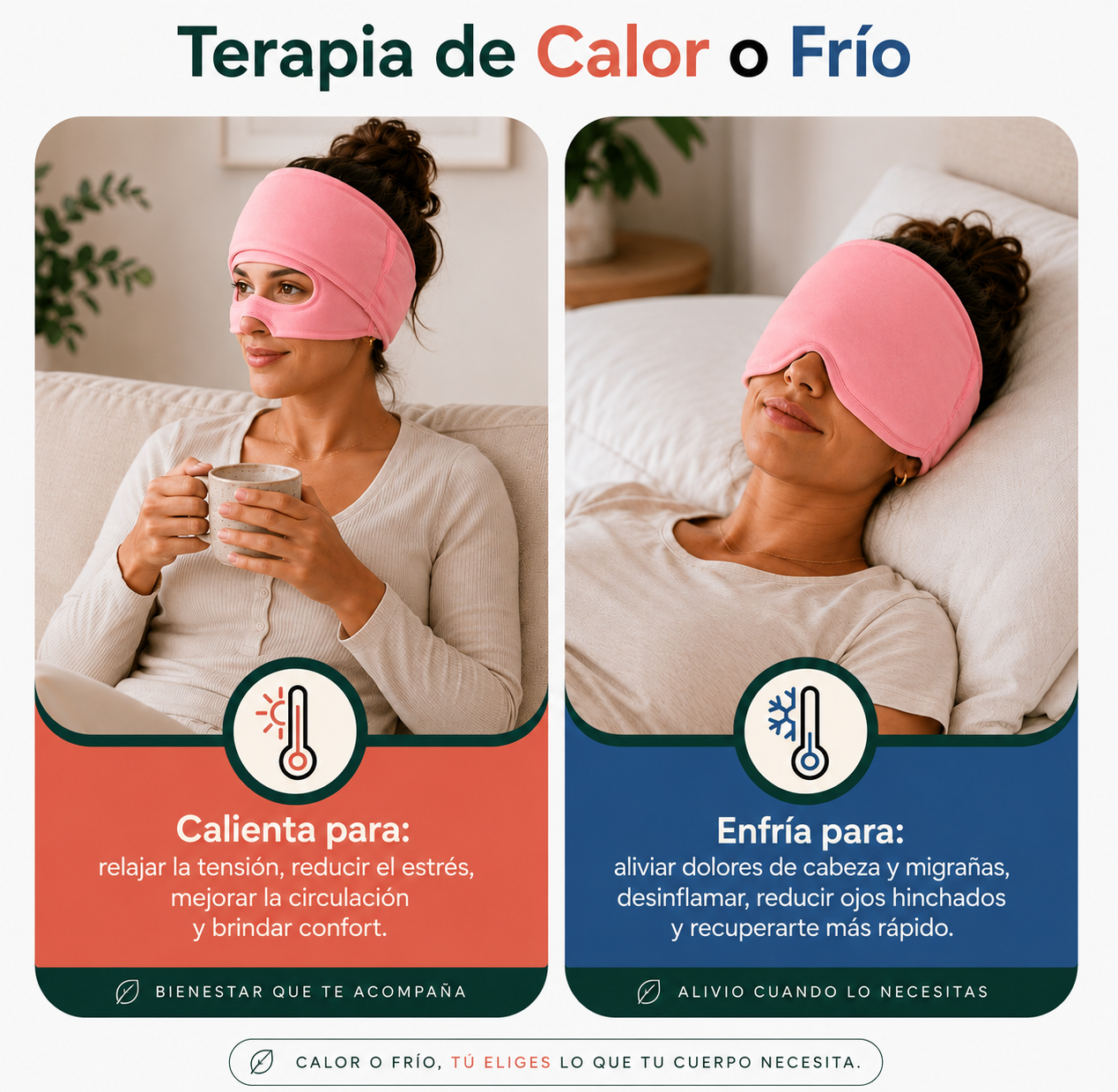 Nuvarea™ | Alivio Frío-Calor para Migraña con Compresión 360°