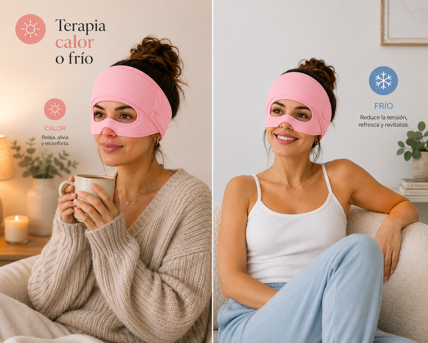 Nuvarea | Gorro de Migraña Frío-Calor con Compresión 360° y Zona Ocular
