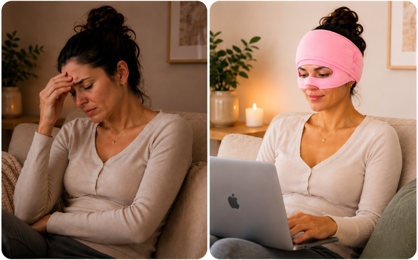 Nuvarea | Gorro de Migraña Frío-Calor con Compresión 360° y Zona Ocular